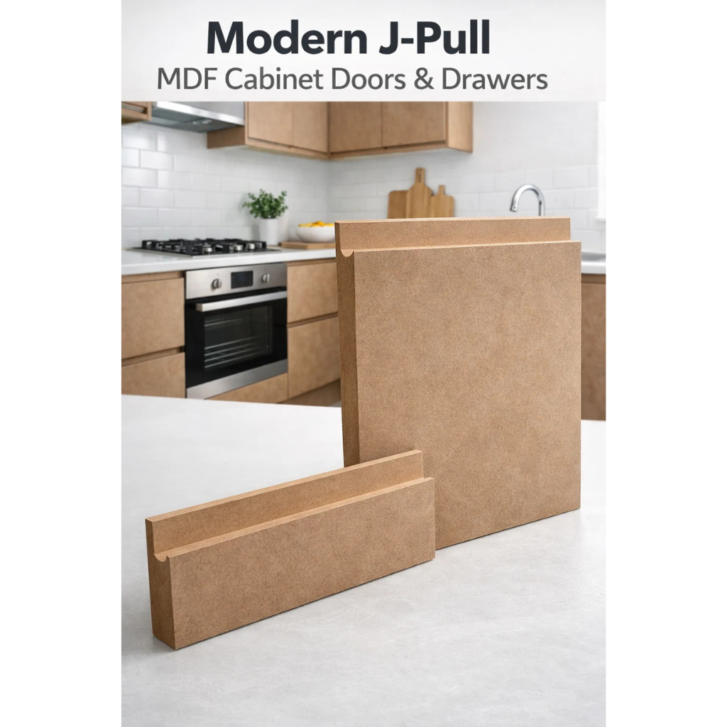 J Pull Handle Kitchen Doors | Custom Cut MDF | Direct from Workshop