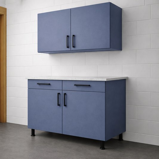 Custom Size Cashmere Blue MFC Slab Doors – Kitchen & Wardrobe Fronts