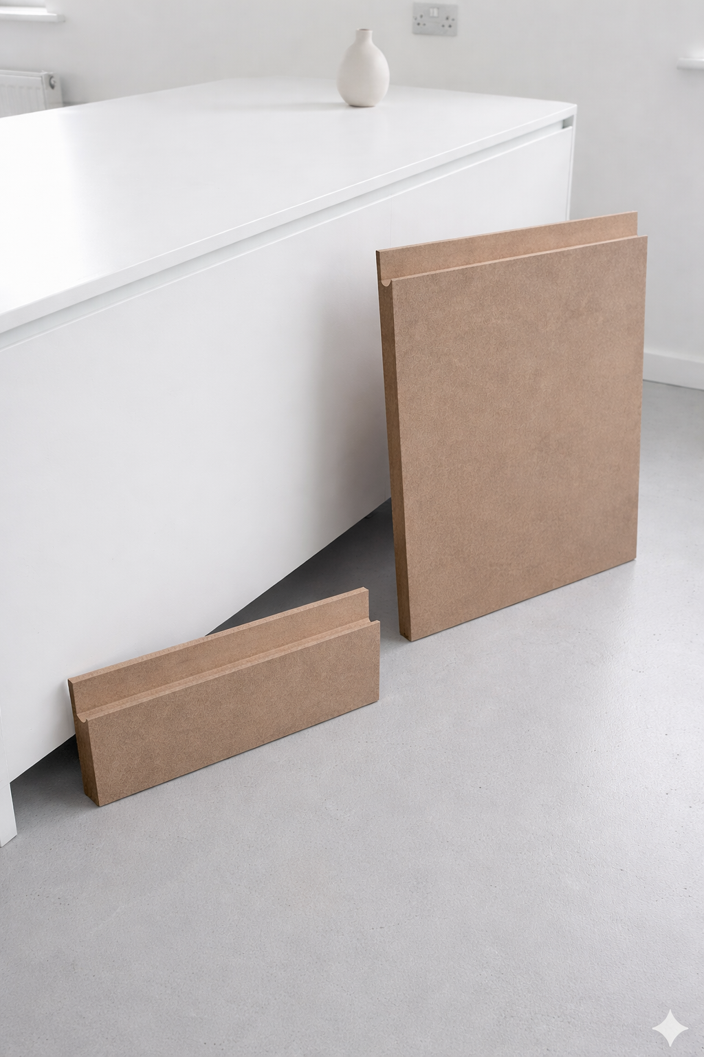 Custom Size J Pull MDF Kitchen Cabinet Doors & Drawer Fronts – Unfinished Raw MD