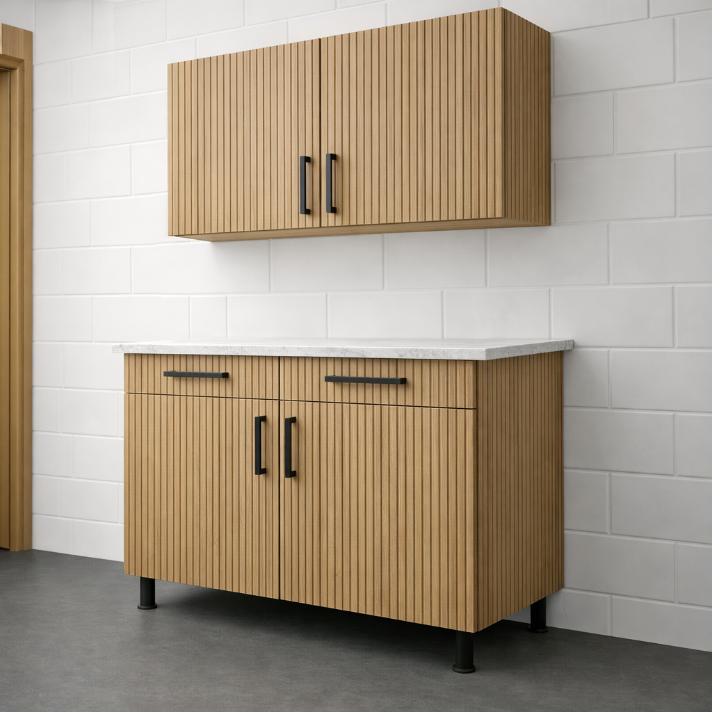 Wood Striped Slab Cabinet Doors – Bespoke MFC, Replacement kitchen doors