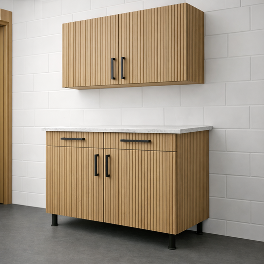 Wood Striped Slab Cabinet Doors – Bespoke MFC, Replacement kitchen doors
