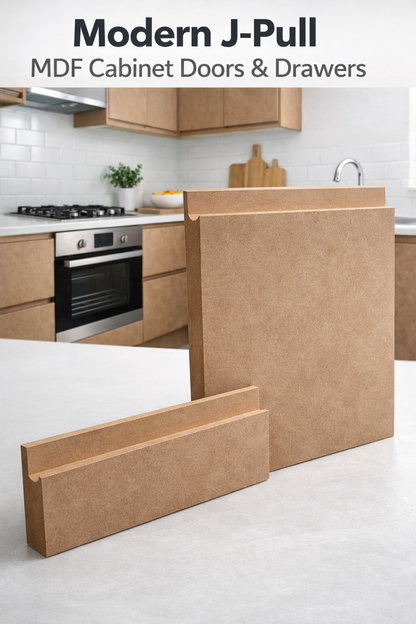 Custom Size J Pull MDF Kitchen Cabinet Doors & Drawer Fronts – Unfinished Raw MD